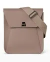 Akris Anouk Small Leather Messenger Bag In Taupe