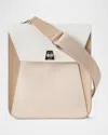 Akris Anouk Small Leather Messenger Bag In White