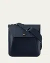 Akris Anouk Small Leather Messenger Crossbody Bag In Blue