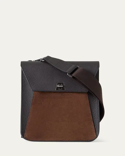 Akris Anouk Small Leather Messenger Crossbody Bag In Brown