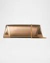 Akris Anouk Small Metallic Leather Clutch Bag