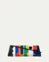 Akris Anouk Small Patchwork Leather Trapezoid Clutch Bag In Multi