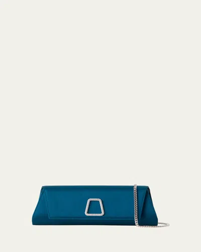 Akris Anouk Small Satin Clutch Bag In Blue