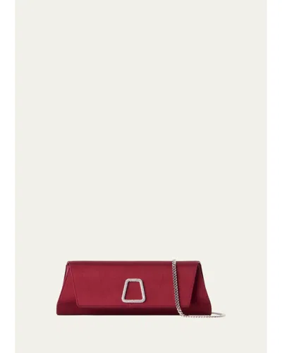 Akris Anouk Small Satin Clutch Bag In Burgundy