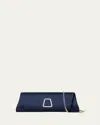 Akris Anouk Small Satin Clutch Bag In Denim