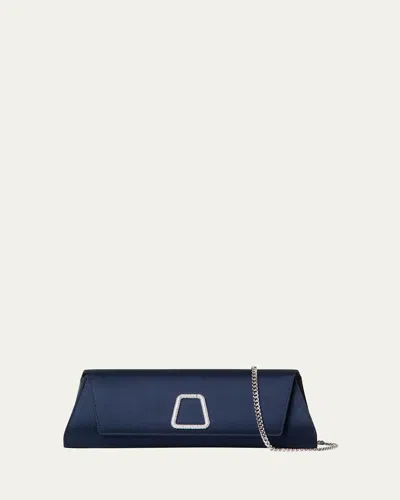 Akris Anouk Small Satin Clutch Bag In Denim