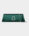 Akris Anouk Small Satin Clutch Bag In Jade