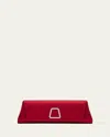 Akris Anouk Small Satin Clutch Bag In Ruby