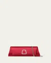 Akris Anouk Small Satin Clutch Bag In Ruby