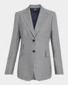 Akris Arie Cashmere Pepita Houndstooth Single-breasted Jacket In Gray