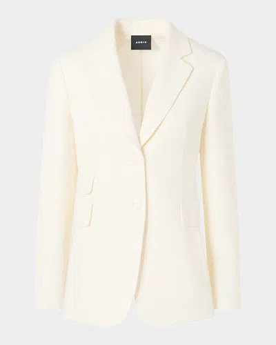 Akris Arie Double-faced Linen-wool Jacket In White