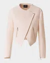 Akris Ariel Asymmetric Wool Crepe Jacket In Seashell
