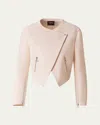 Akris Ariel Asymmetric Wool Crepe Jacket In Seashell