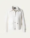Akris Arthos Short Leather Jacket In Ecru