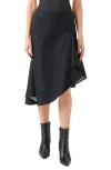 Akris Asymmetric Denim Skirt In Black