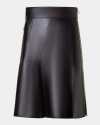 Akris Asymmetric Lacquer Nappa Leather Mini Skirt In Black