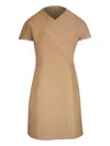 Akris Short Sleeve Mixed Media Sheath Dress