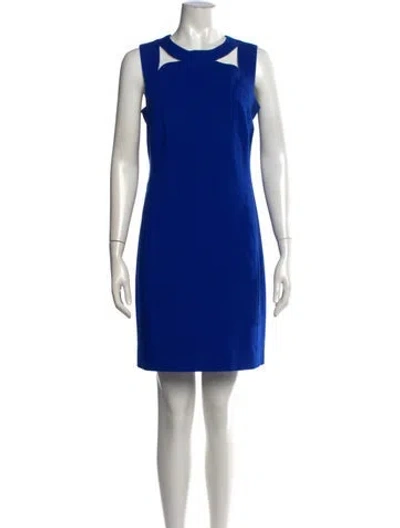 Pre-owned Akris Asymmetrical Mini Dress In Blue