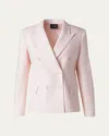 Akris Azalea Double-breasted Linen Jacket In Peach