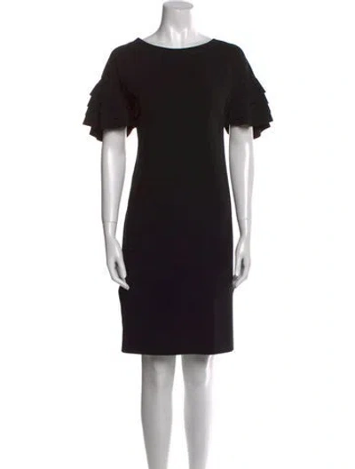 Pre-owned Akris Bateau Neckline Knee-length Dress In Black