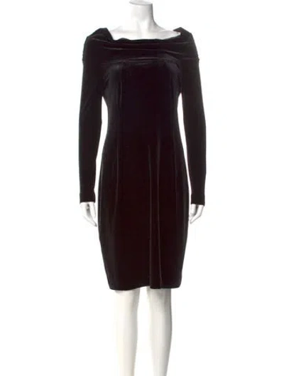 Pre-owned Akris Bateau Neckline Knee-length Dress In Black