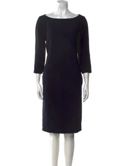 Pre-owned Akris Bateau Neckline Knee-length Dress In Black
