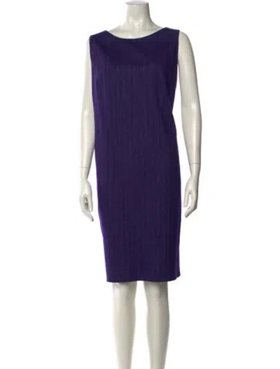 Pre-owned Akris Bateau Neckline Knee-length Dress In Purple