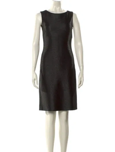 Pre-owned Akris Bateau Neckline Mini Dress In Black