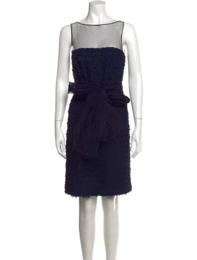 Pre-owned Akris Bateau Neckline Mini Dress In Blue
