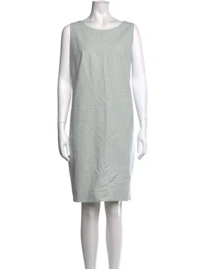 Pre-owned Akris Bateau Neckline Mini Dress In Blue
