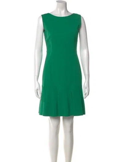 Pre-owned Akris Bateau Neckline Mini Dress In Green