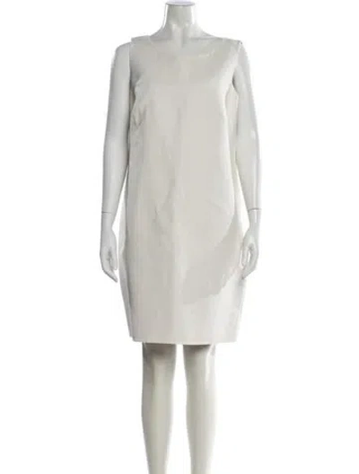 Pre-owned Akris Bateau Neckline Mini Dress In Neutral