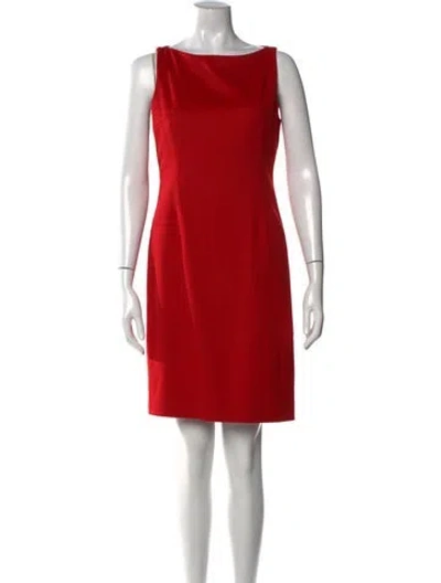 Pre-owned Akris Bateau Neckline Mini Dress In Red
