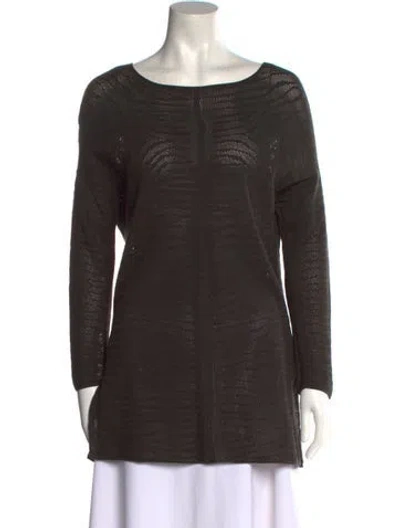 Pre-owned Akris Bateau Neckline Sweater In Green