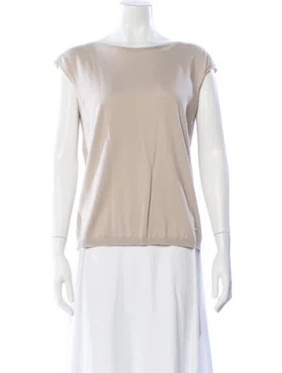 Pre-owned Akris Bateau Neckline Sweater In Neutral