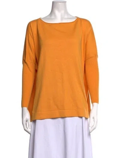 Pre-owned Akris Bateau Neckline Sweater In Orange