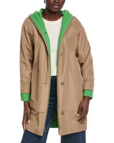 Akris Bellevue 2-in-1 Silk & Cashmere Long Coat In Brown