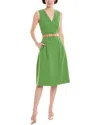 Akris Belted A-line Dress In Green