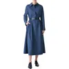 Akris A-line Poplin Midi Dress In Blue