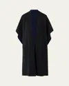 Akris Bicolor Cashmere Double-face Knit Cape In Black