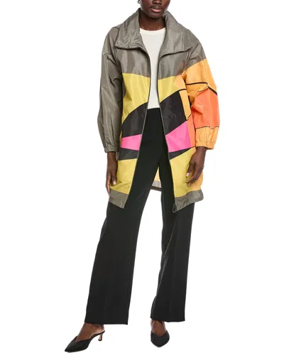 Akris Bilbao Silk-trim Coat In Multi