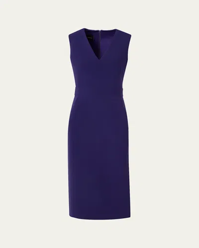 Akris Bi-stretch Wool Double-face Shift Dress In Blue