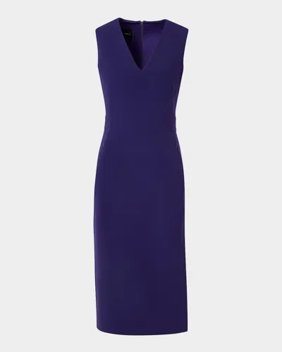 Akris Bi-stretch Wool Double-face Shift Dress In Purple