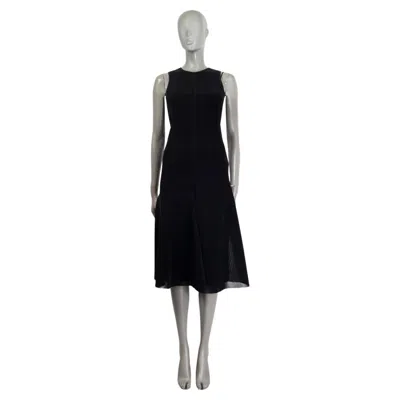 Pre-owned Akris Black Nylon Flared Sleeveless Midi Dress 32 Xxs