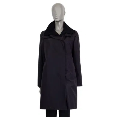 Pre-owned Akris Black Silk Layered Coat Jacket 40 L
