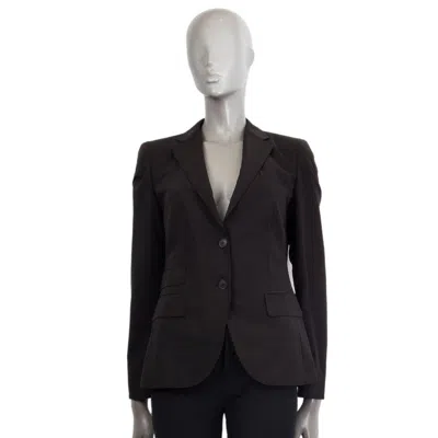 Pre-owned Akris Black Wool Classic Blazer Jacket 36 S
