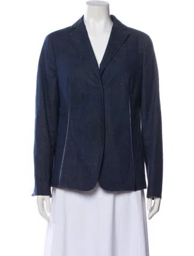 Pre-owned Akris Blazer In Blue