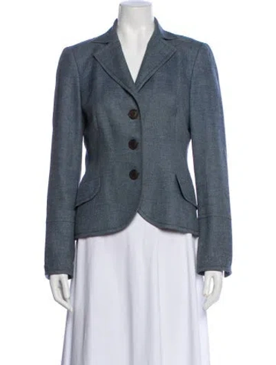 Pre-owned Akris Blazer In Blue