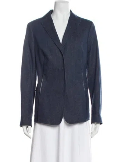 Pre-owned Akris Blazer In Blue