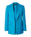 Akris Lucia Wool-blend Blazer In Blue